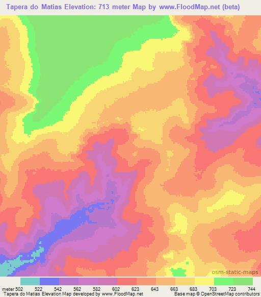 Tapera do Matias,Brazil Elevation Map