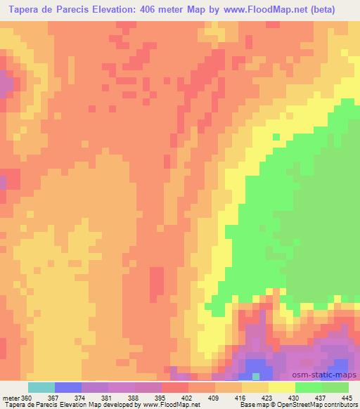 Tapera de Parecis,Brazil Elevation Map