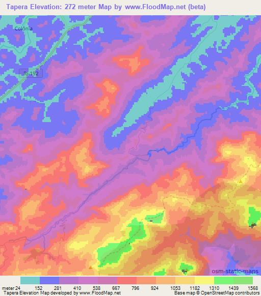 Tapera,Brazil Elevation Map