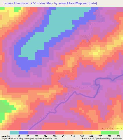 Tapera,Brazil Elevation Map