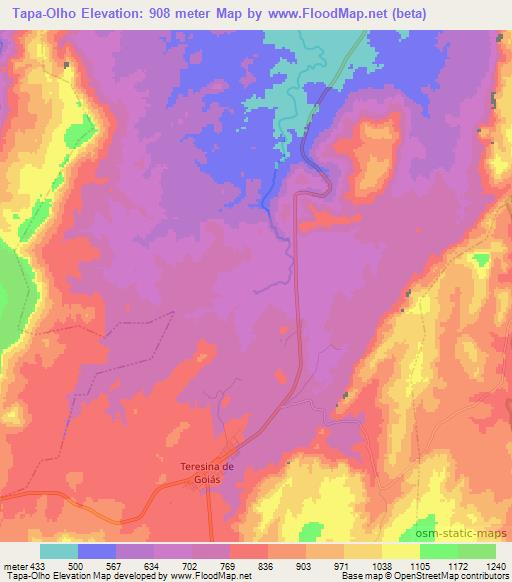 Tapa-Olho,Brazil Elevation Map