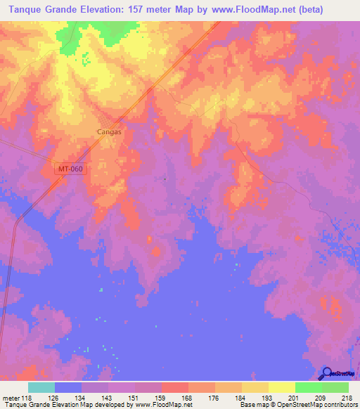 Tanque Grande,Brazil Elevation Map