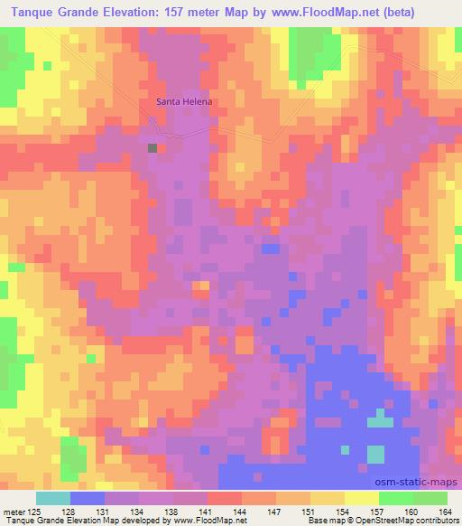 Tanque Grande,Brazil Elevation Map