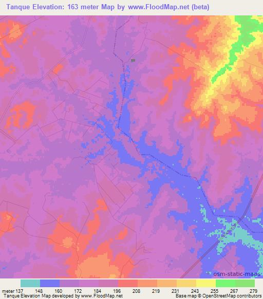 Tanque,Brazil Elevation Map