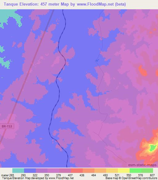 Tanque,Brazil Elevation Map