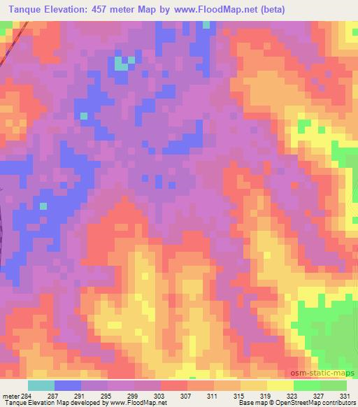 Tanque,Brazil Elevation Map