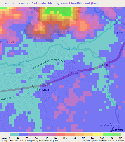 Tangua,Brazil Elevation Map