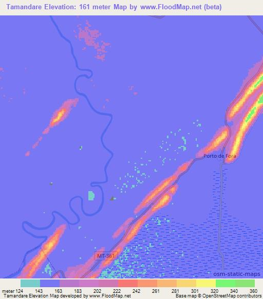 Tamandare,Brazil Elevation Map