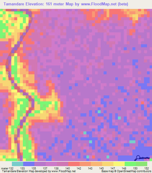 Tamandare,Brazil Elevation Map