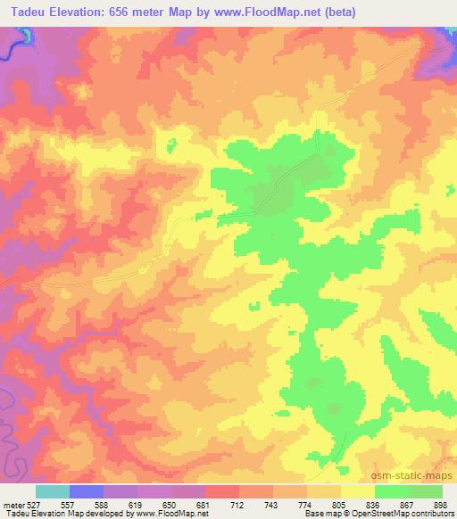 Tadeu,Brazil Elevation Map