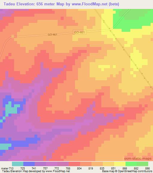 Tadeu,Brazil Elevation Map