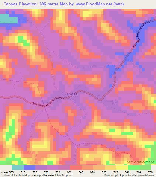 Taboas,Brazil Elevation Map