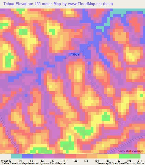 Tabua,Brazil Elevation Map