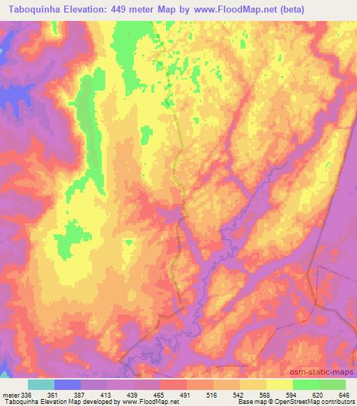 Taboquinha,Brazil Elevation Map