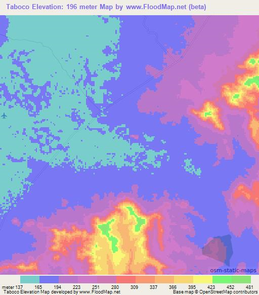 Taboco,Brazil Elevation Map