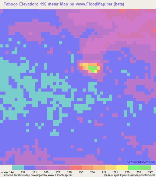 Taboco,Brazil Elevation Map