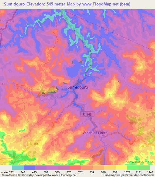 Sumidouro,Brazil Elevation Map