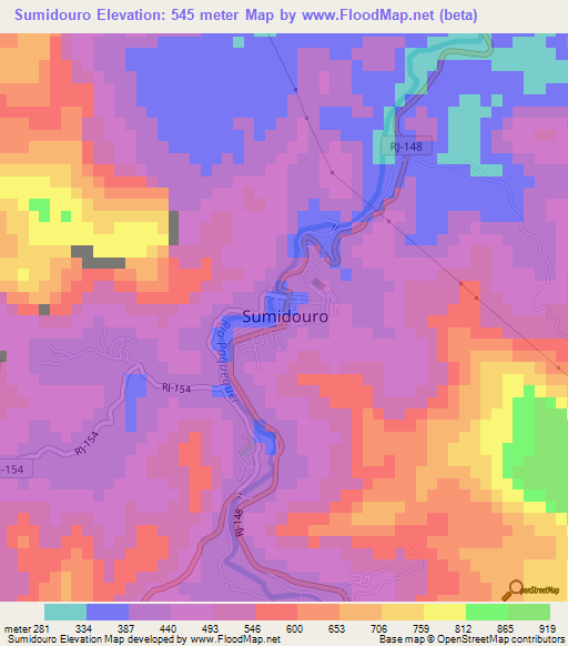 Sumidouro,Brazil Elevation Map