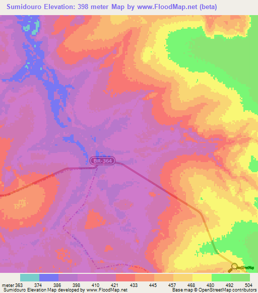 Sumidouro,Brazil Elevation Map