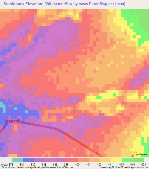 Sumidouro,Brazil Elevation Map