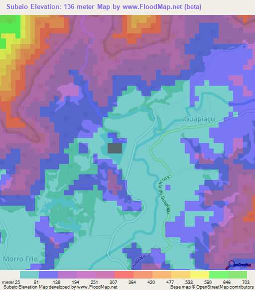 Subaio,Brazil Elevation Map