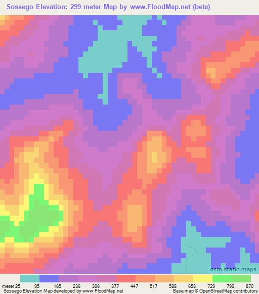 Sossego,Brazil Elevation Map