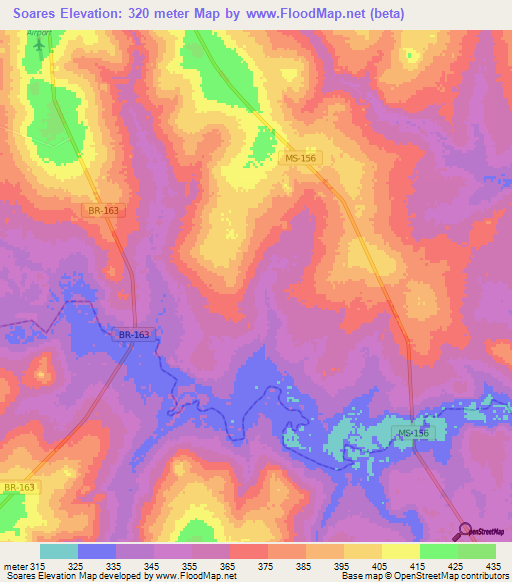 Soares,Brazil Elevation Map