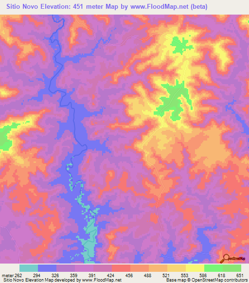 Sitio Novo,Brazil Elevation Map