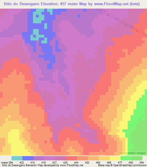 Sitio do Desengano,Brazil Elevation Map