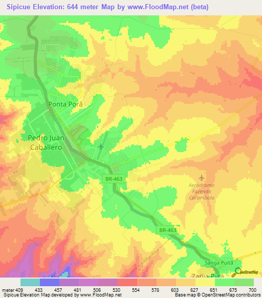 Sipicue,Brazil Elevation Map