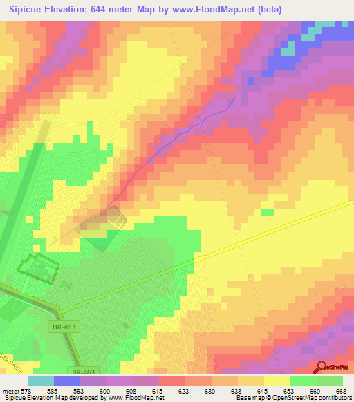 Sipicue,Brazil Elevation Map