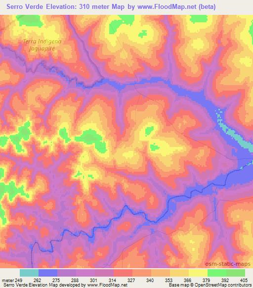 Serro Verde,Brazil Elevation Map