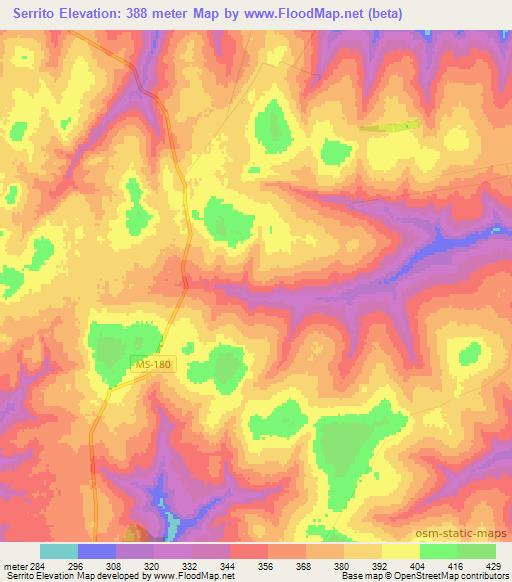 Serrito,Brazil Elevation Map