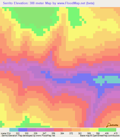 Serrito,Brazil Elevation Map