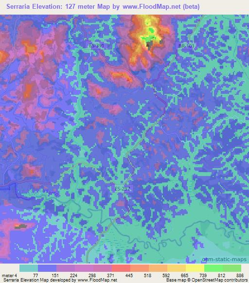 Serraria,Brazil Elevation Map