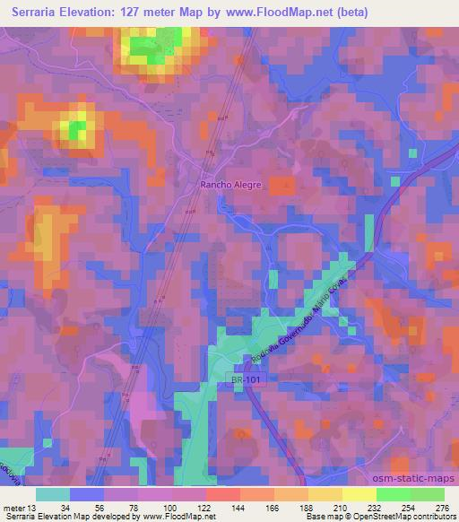 Serraria,Brazil Elevation Map