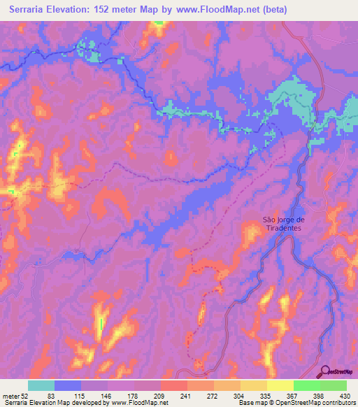 Serraria,Brazil Elevation Map