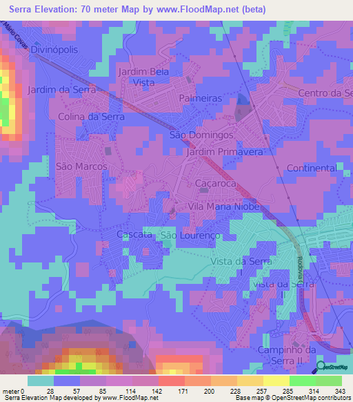 Serra,Brazil Elevation Map