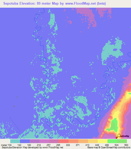 Sepotuba,Brazil Elevation Map