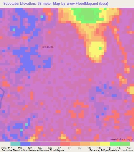 Sepotuba,Brazil Elevation Map