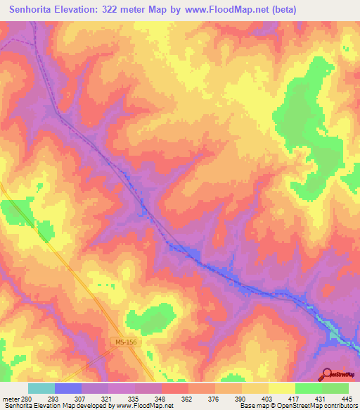 Senhorita,Brazil Elevation Map