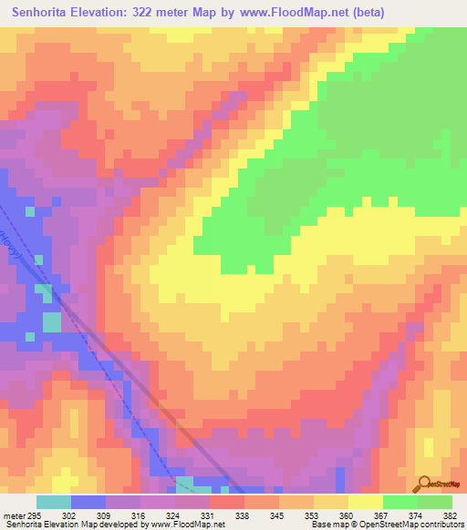 Senhorita,Brazil Elevation Map