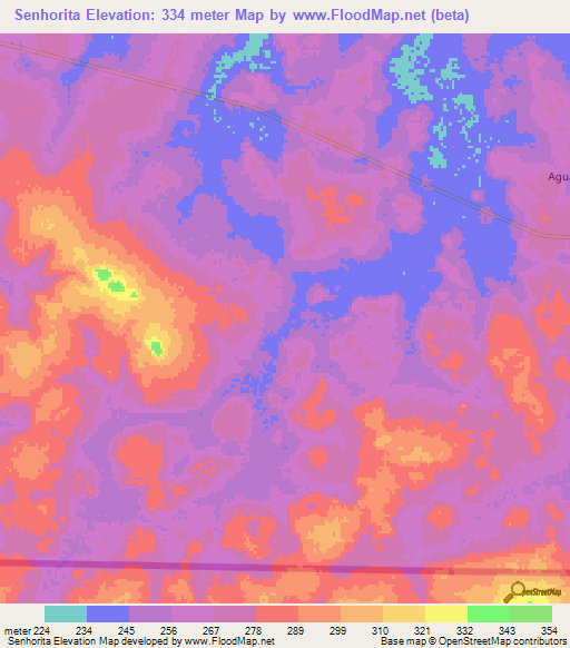 Senhorita,Brazil Elevation Map