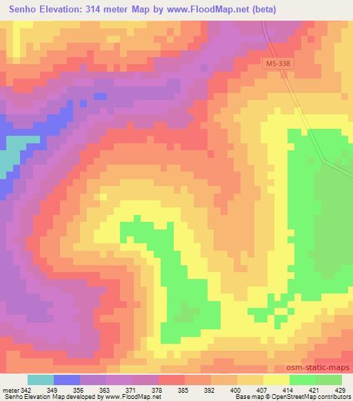 Senho,Brazil Elevation Map