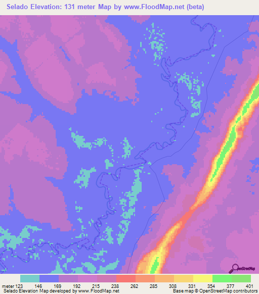 Selado,Brazil Elevation Map