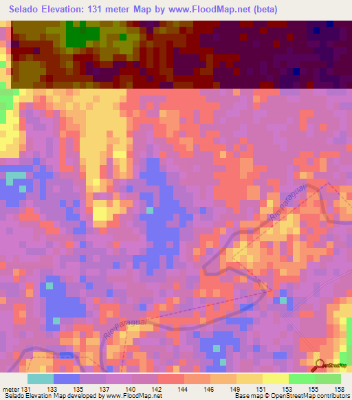 Selado,Brazil Elevation Map