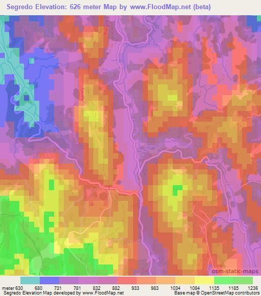 Segredo,Brazil Elevation Map