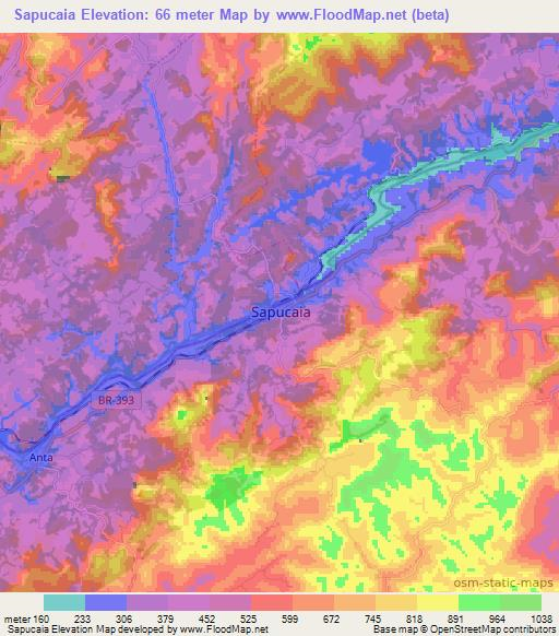 Sapucaia,Brazil Elevation Map