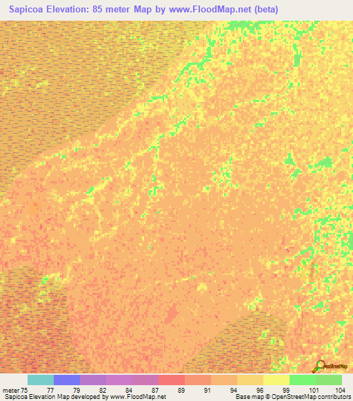 Sapicoa,Brazil Elevation Map