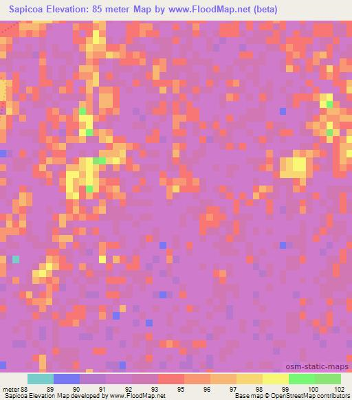 Sapicoa,Brazil Elevation Map